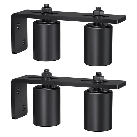 Sdstone 2 Inch Black Heavy Duty Sliding Gate Rollers (2 Pack) with L Rear Post Bracket, Universal Adjustable, Side Mount, Alloy Steel & Plastic, Suitable for Sliding Gates & Rolling Doors