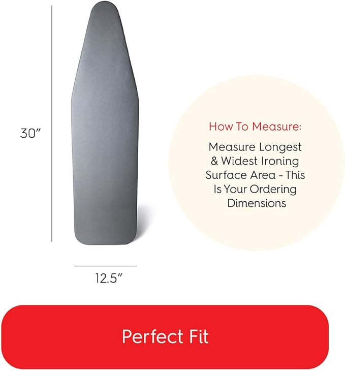 TIVIT Ironing Board Cover 12.5 x 30” – Made in Italy, Alumitek PRO