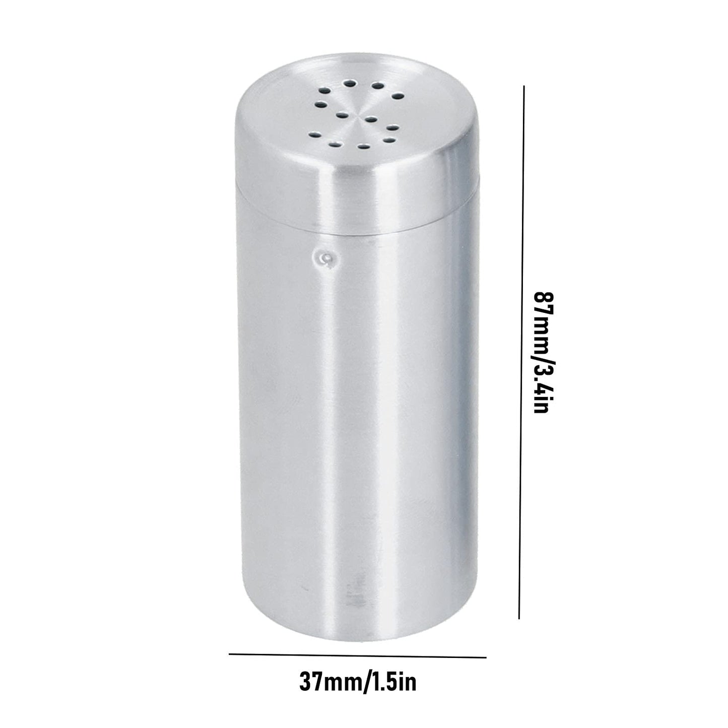 2Pcs Stainless Steel Spices Shakers, Salt and Pepper Shakers Set Seasoning Bottle Spices Jars Dispenser with Shaker Lids Silver