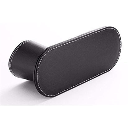 RHCSZ Office Accessories Creative Stylish Leather Pen/Pencil Holder,Multi-Function Desktop Stationery Caddy Organizer & Business Cards Holder Stand(Black)