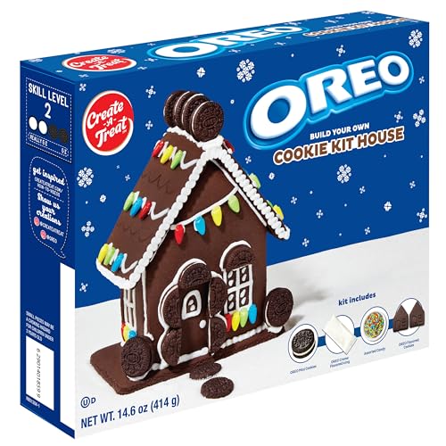 Create-A-Treat OREO and SOUR PATCH KIDS Holiday Cookie House Decorating Kits, 2 Pack Holiday Cookie Decorating Variety