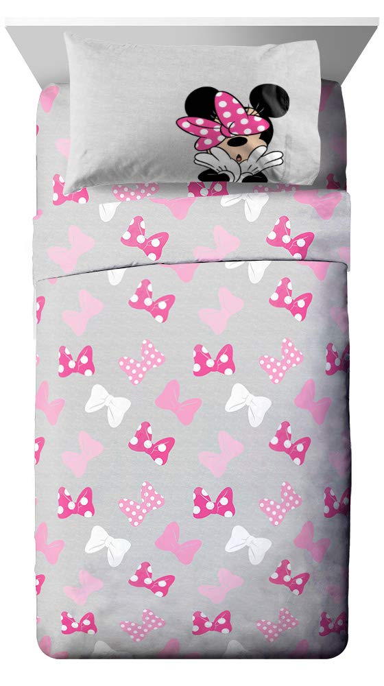 Jay Franco Disney Minnie Mouse Faces 7 Piece Full Bed Set - Includes Comforter & Sheet Set Bedding - Super Soft Fade Resistant Microfiber - (Official Disney Product)