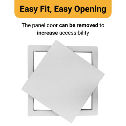 Proxinova Paintable Access Panel 200x200 mm, High-Grade ABS Plastic Panels for Inspection Hatch, Fuse Box Cover Cabinet, Wall and Ceiling, Conceals Wires, Meters, Pipes, Fits Flush to Surfaces