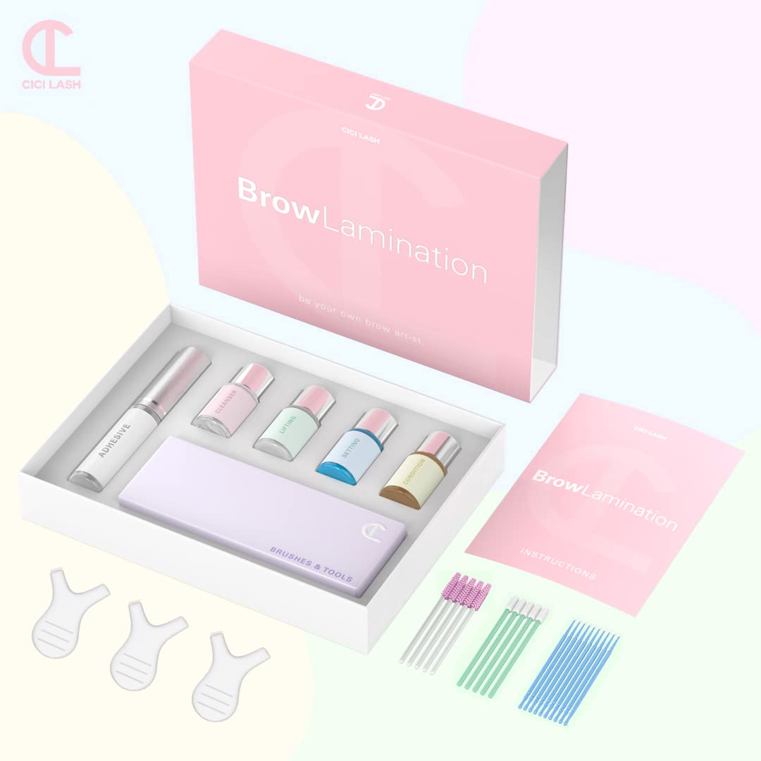 CICI Lash Professional Eyebrow Lamination Kit with Keratin Conditioning | Instant DIY Eye Brow Lift for Fuller, Thicker Brows | Easy to Use and Long Lasting Results