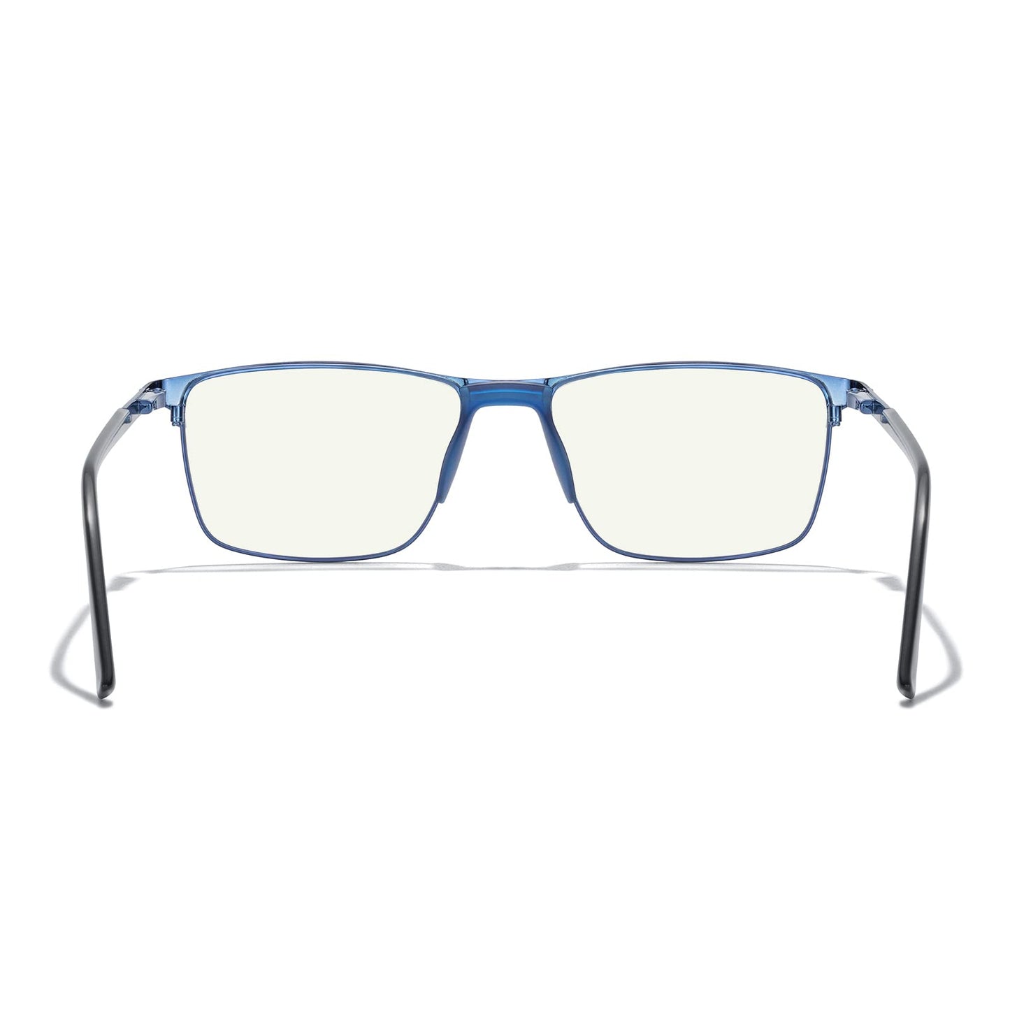 MERRY'S Fashion Blue Light Blocking Glasses - Reading Glasses Metal Frame Spring Hinge Readers for Men Eyeglasses (Blue-52MM, 2.50)