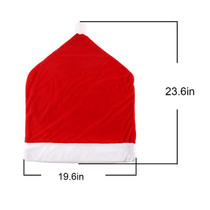 CCINEE 1 Set of 2 PCS Red Hat Dining Chair Slipcovers，Christmas Chair Back Covers Kitchen Chair Covers for Christmas Holiday Festival Decoration