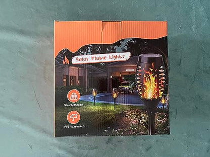 NEXVIN 8 Pack Solar Flickering Dancing Flame Lights Waterproof Solar Torch Lights for Outdoor Garden Patio Pathway Yard Driveway Halloween Decorative