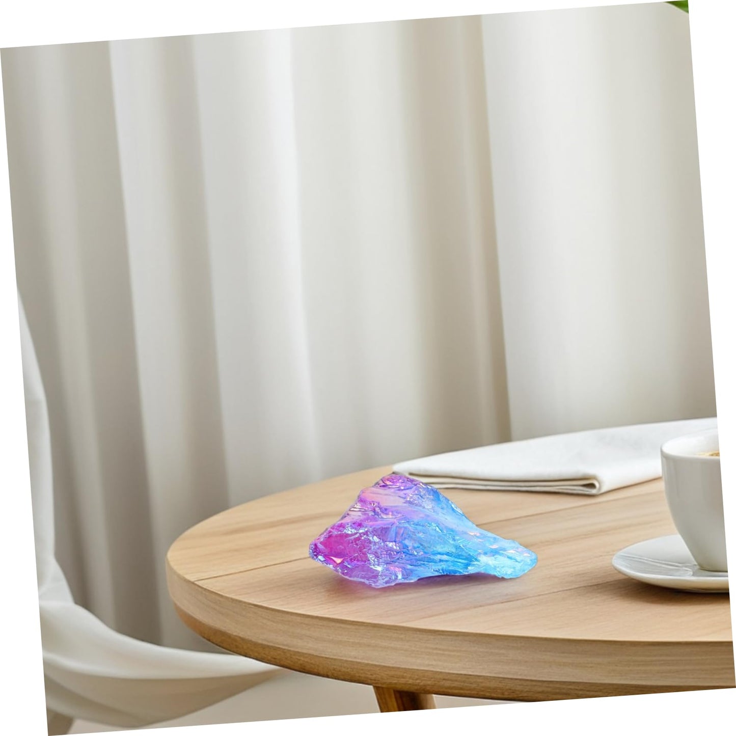 YOSADIER Natural Crystal Stone Column Ornament 2.16 Inch Clear Decorative Art Craft for Home Office Desktop Meditation and Collectible Gift