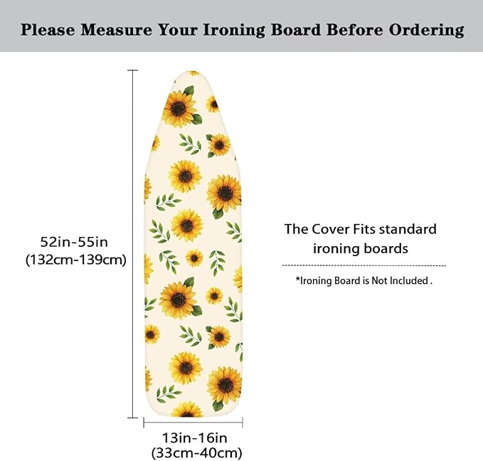 Sunflower Print Ironing Board Cover and Pad Heat Resistance & Resist Scorching