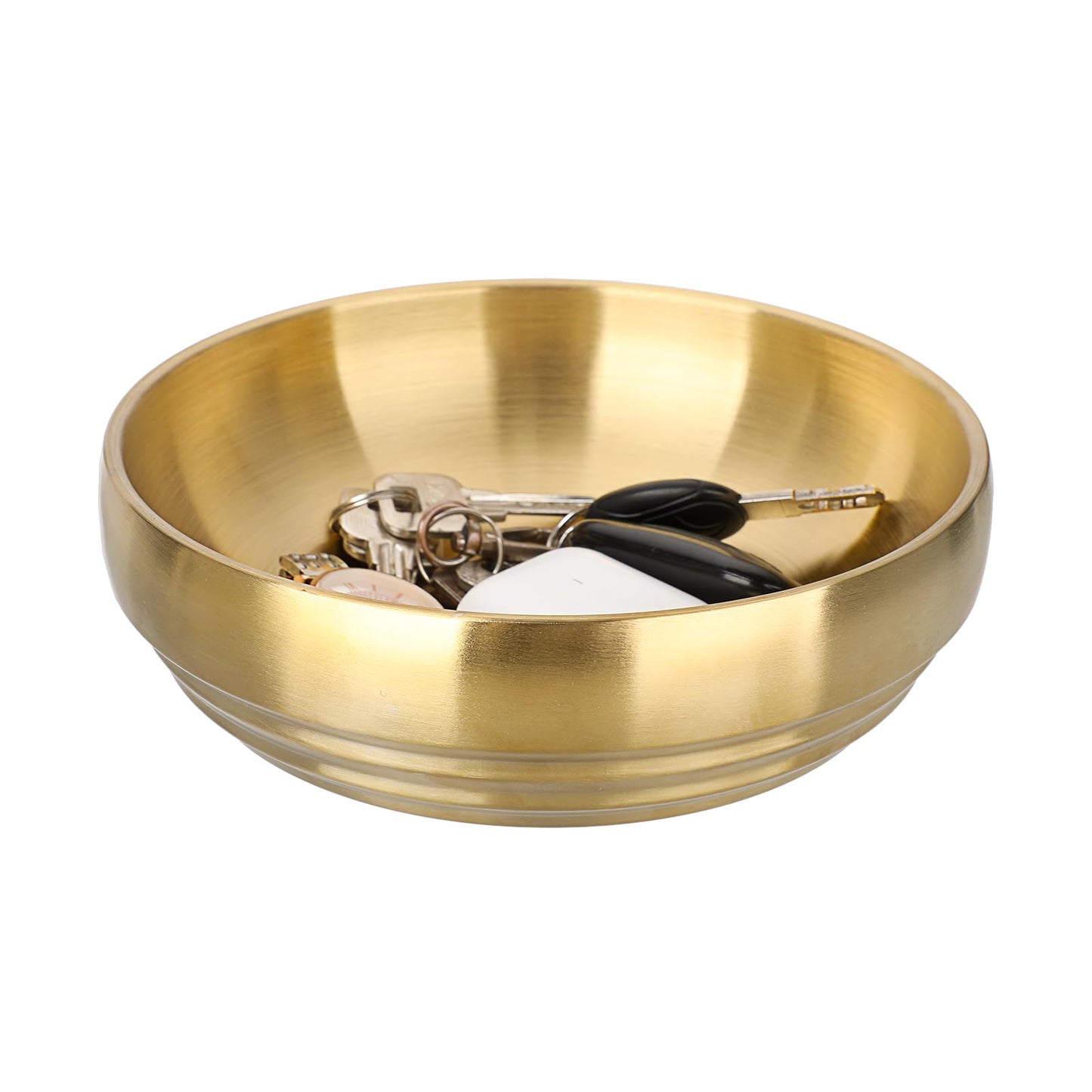 GUSHBIN 7.4 Inches Key Bowl for Entryway Table Decorative Bowl Key Dish for Organizing Tabletop Catch All Gold Fruit Bowls for Kitchen Counter, Coffee Table