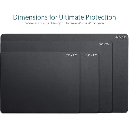 Vine Creations Leather Desk Mat 24" x 17", Desk Protector, PU Leather Desk Pad, Small Desk Pad Mat, Desk Blotter, Desk Pads on Top of Desks, Small Desk Mat for Home or Office (Black)