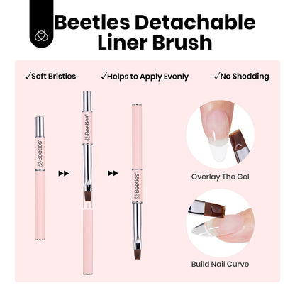 Beetles Hema Free Hard Gel for Nails,2.12 oz 9 in 1 Hard Gel for Nail Extension & Strengthening Broken Nail Repair with Flat Brush 100 Pcs Nail Forms UV LED Lamp Cured Salon Nail Technicians Women