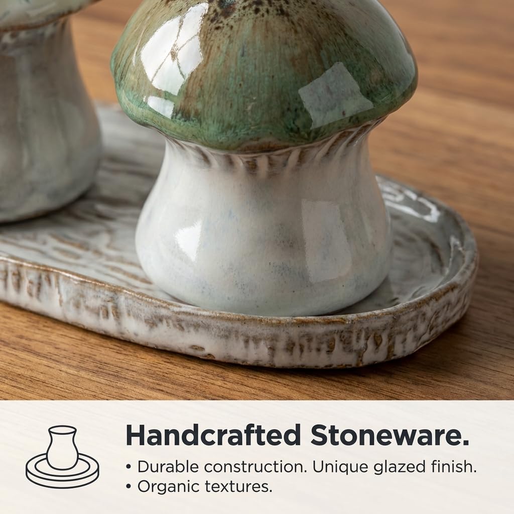 The Bridge Collection Mushroom Unique Salt and Pepper Shaker Set