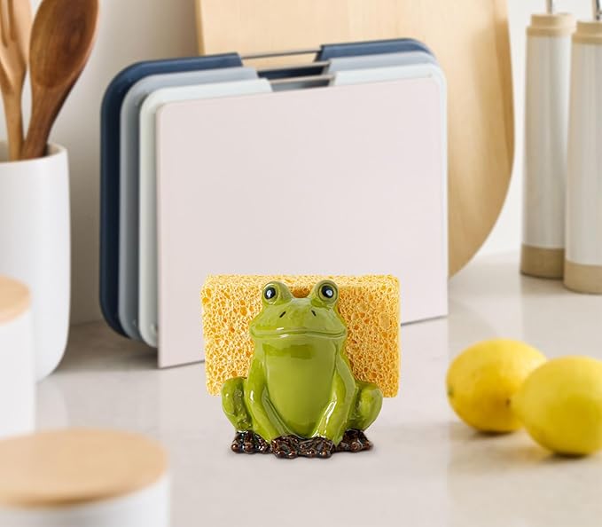 Frog Sponge Holder for Kitchen Sink Cute Kitchen Sponge Holder Ceramic Kitchen
