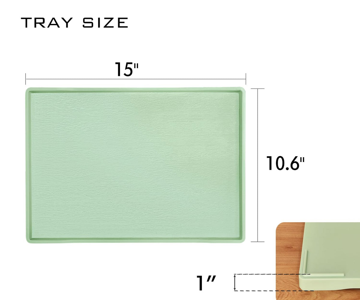 VCREATC Green Serving Tray (15 x 10.6 inch), Laegr Tray for Serving Accessory, Spa, Coffee, Drinks, Tea, Bar, Party, Seasoning, Perfume and Display Use.