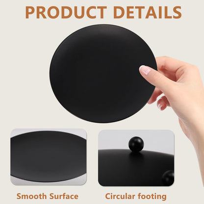 JEFHOMKIT Iron Plate Candle Holder Set of 8,Black Candle Stand Plate,4 Inch Candle Holders for LED & Wax Candles,Decorative Pillar Candle Plate for Valentines Weddings Party Decorations