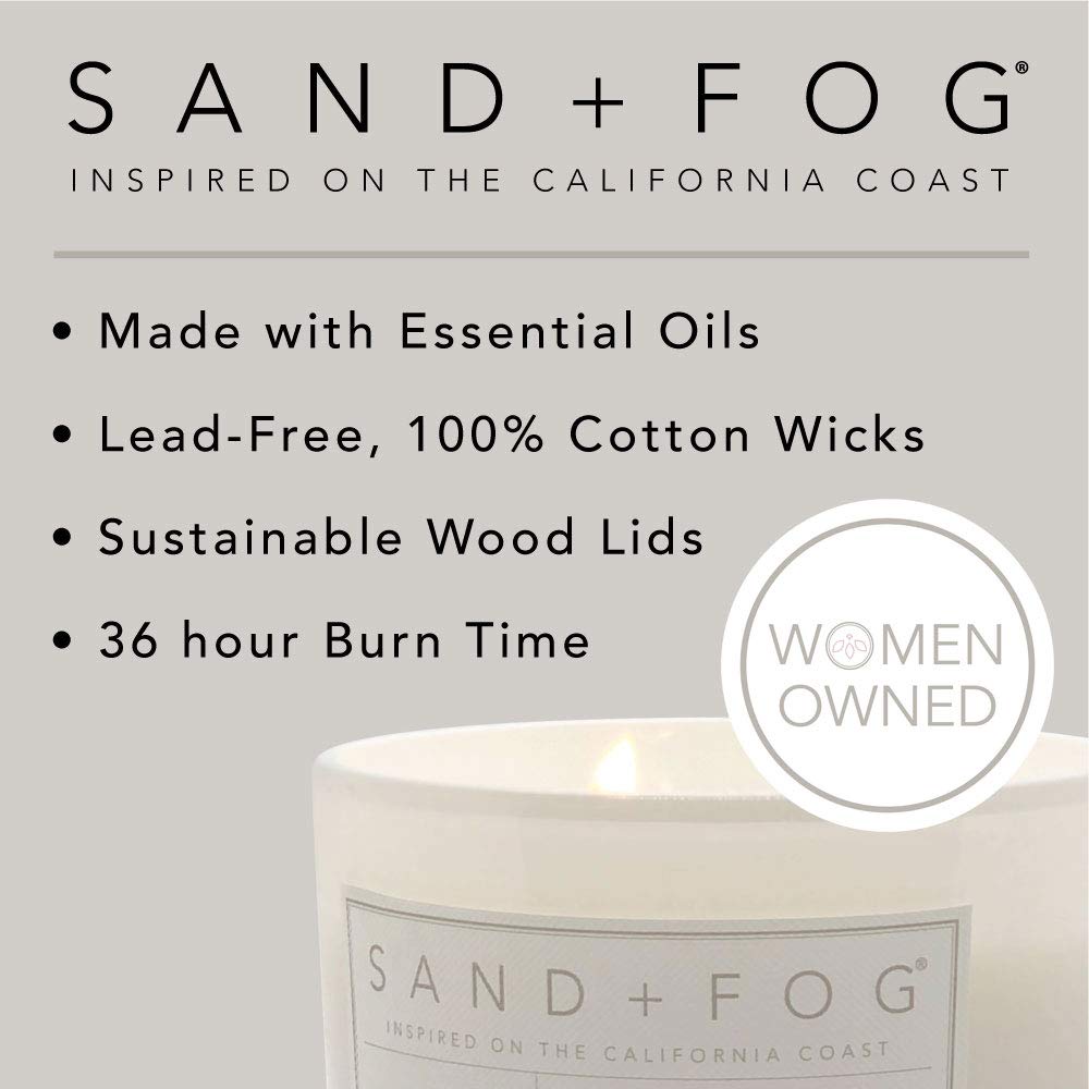 Sand + Fog Scented Candle - Apple Spice – Additional Scents and Sizes – 100% Cotton Lead-Free Wick - Luxury Air Freshening Jar Candles - Perfect Home Decor – 12oz
