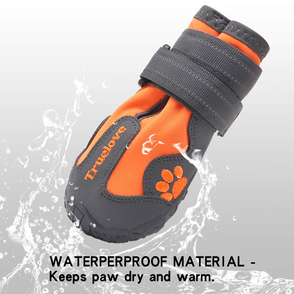 MOKCCI Truelove Dog Boots Waterproof Dog Shoes with Reflective Straps for Small Medium Large Dog Outdoor