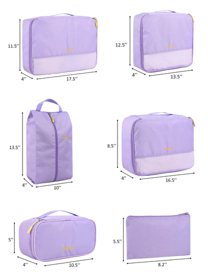 COVAX Packing Cubes for Suitcases, 5 Set Travel Luggage Organizer Bags and Storage Packing Cubes for Women Men, Purple