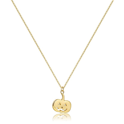 Pencros Dainty Pumpkin Necklace,18K Gold Plated Pumpkin Delicate Chain Minimalist Simple Halloween Jewelry Friend's Gift