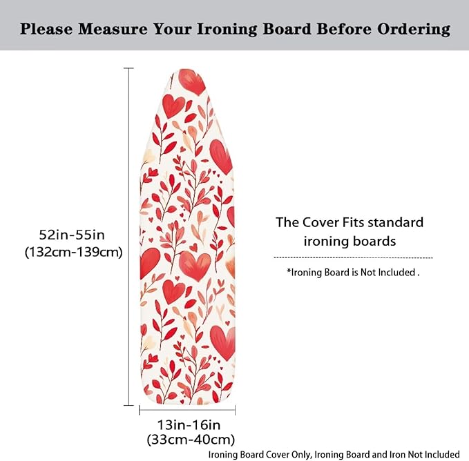 Love Heart Ironing Board Covers Standard Size Floral Ironing Board Covers