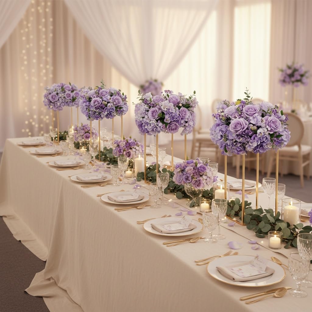Sziqiqi Dining Table Centerpiece Small Flower Stand for Wedding - Engagement Party Decorations Dining Table Decor for Center Pieces Minimalism Cuboid Design 15.75inch