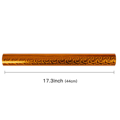LeZakaa Fall Holographic Wrapping Paper Roll, Orange Gift Wrap with Swirl & Star Pattern Metallic Foil for Autumn, Thanksgiving, Birthday, Halloween, Wedding, Mini Roll 17 in x 32.8 ft