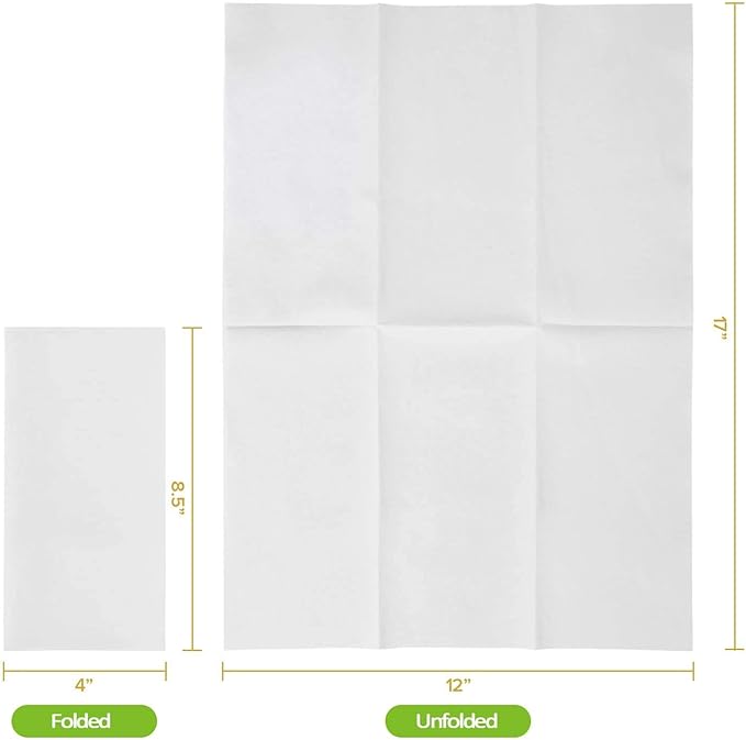 FOCUSLINE 100 Disposable Bathroom Napkins, Linen-Feel Paper Guest Towels