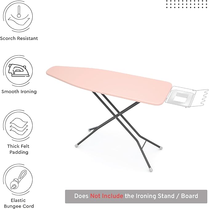 Encasa XO Ironing Board Cover and Pad 49"x18" - 4mm Felt Wide Iron Board Cover
