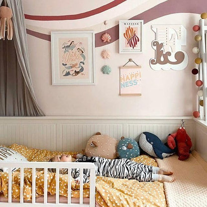 Safetots Wooden Bed Guard, White, 38cm High x 110cm Wide, Toddler Bedrail for Safety, Secure Child Bed Rail, Pre-Assembled, Easy Installation