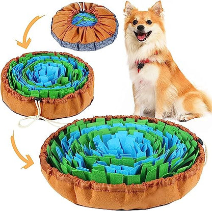 Vivifying Snuffle Mat - Durable, Washable Interactive Game Toy for Large Dogs and Puppies (18in / 46cm Diameter)