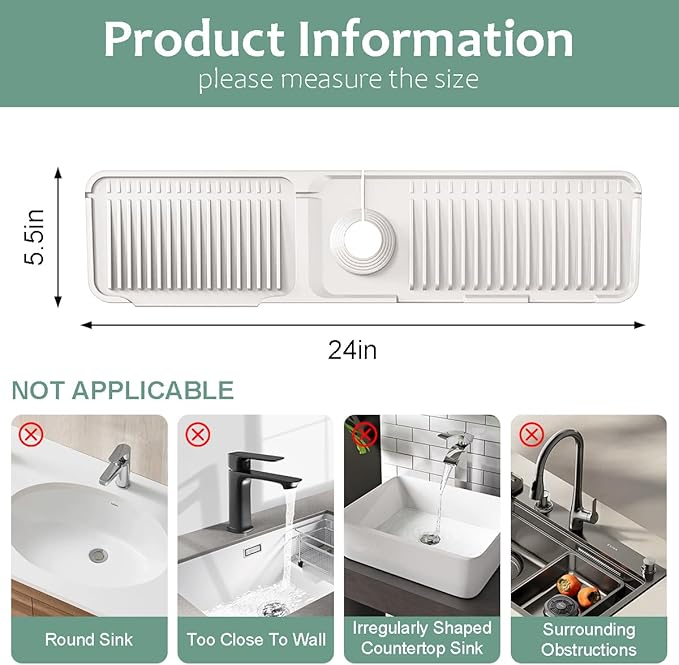 24 Inch Upgraded Draining Mat Folding faucet Mat