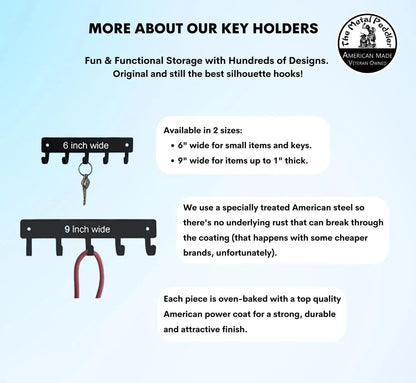 The Metal Peddler Miniature Pinscher Key Holder for Wall - Small 6 inch Wide with 5 Hooks - Made in USA