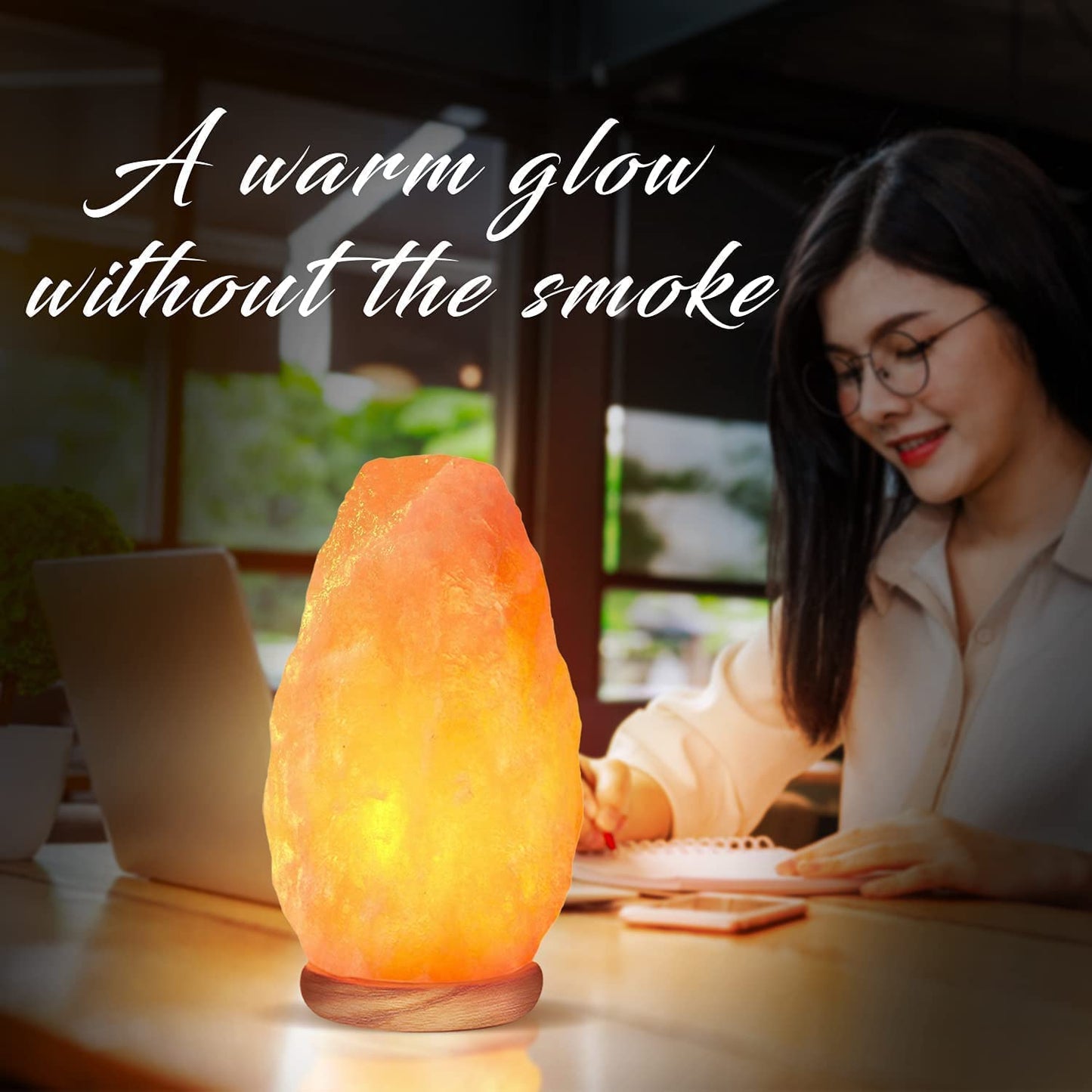 Himalayan Glow Salt Lamp, Home Décor Crystal Lamp, with Touch Dimmer Switch