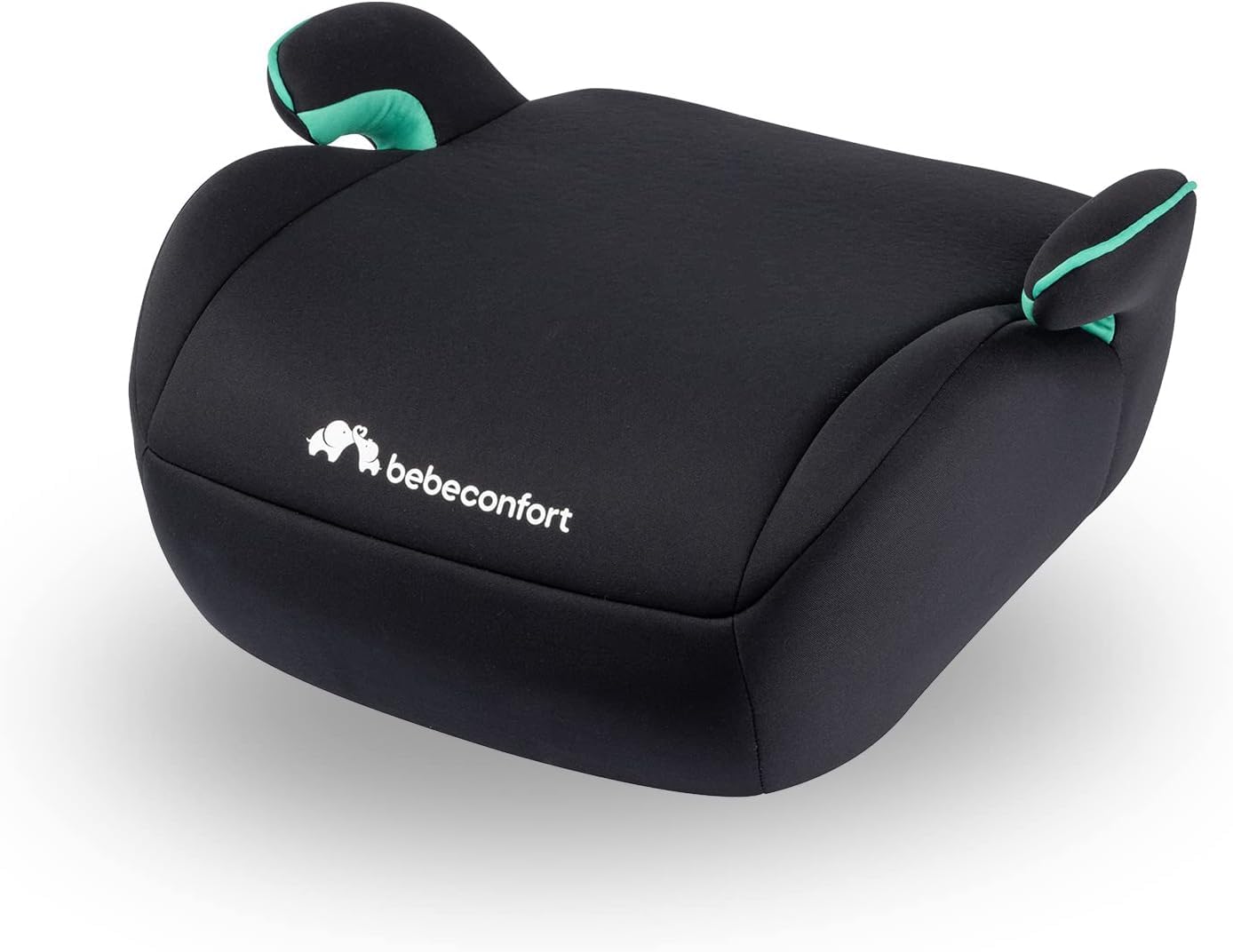 Bebeconfort Manga i-Safe, Car Booster Seat, 6–12 Years, 125–150cm, Child Booster Seat, Compact & Lightweight (<1kg), Easy Belt Installation, Fully Padded, Soft-Touch Fabrics, Full Black