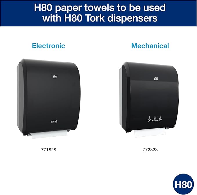 Tork Hand Towel Roll Natural White H80, 100% Recycled Fiber, 6 Rolls x 800 ft