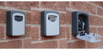 Lospu HY® Key Lock Box, 4 Digit Combination Key Storage Lockbox, Waterproof Wall Mount Key Safe Box for Indoor, Outdoor, Home, Hotels, Airbnb and Schools Grey