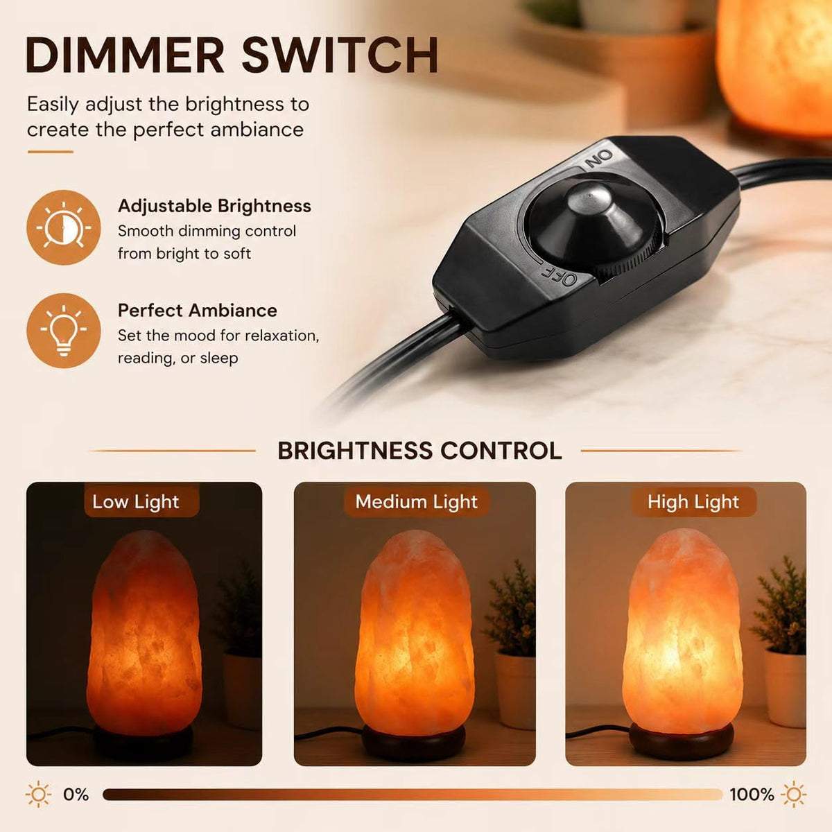 SZKEYISN Himalayan Salt Lamp Cord Replacement with Dimmer Switch, 2 Pack 5FT Salt Lamp Cord with 6 Pack 25W E12 Bulbs, Butterfly Clip for Himalayan & Crystal Salt Lamps