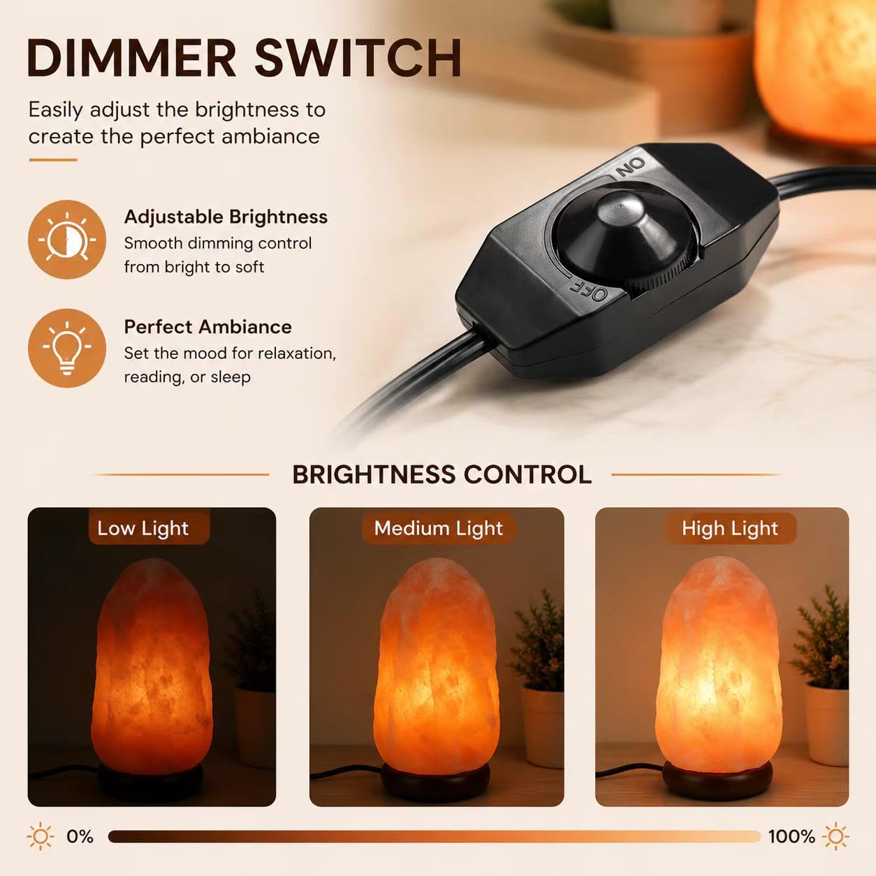 SZKEYISN Himalayan Salt Lamp Cord Replacement with Dimmer Switch, 2 Pack 5FT Salt Lamp Cord with 6 Pack 25W E12 Bulbs, Butterfly Clip for Himalayan & Crystal Salt Lamps