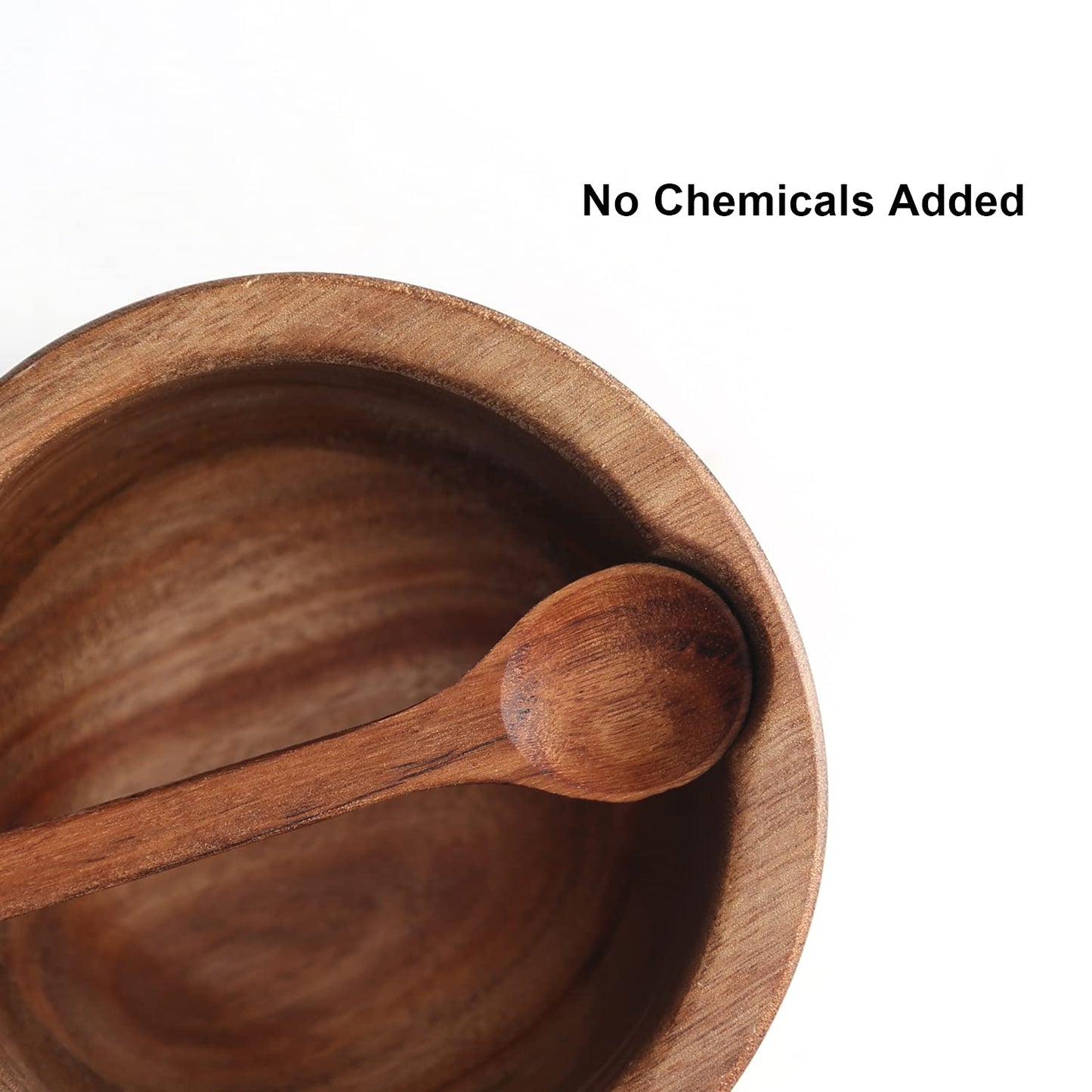 KITCHENDAO Large Wood Salt and Pepper Box Bowl Set with Built-in Serving Spoon, Natural Solid Acacia Base, Big Capacity Salt Pepper Cellar Container Holder, 10oz Capacity Each, Black & Grey Marble Lid
