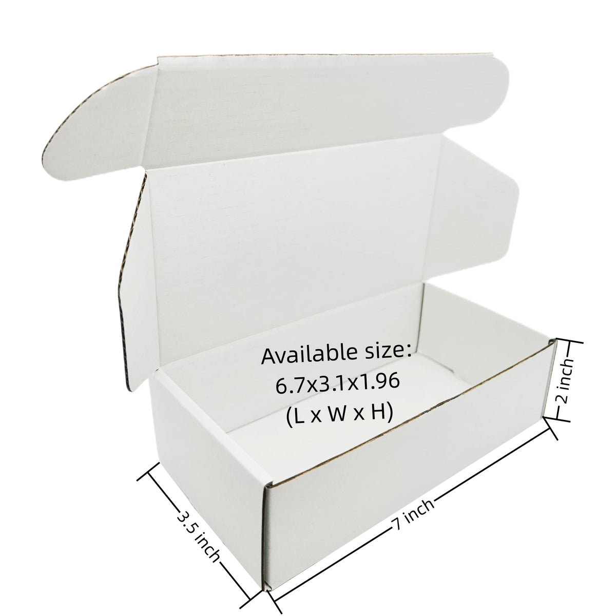 Small White Box 7 x 3.5 x 2 Inch 50 Pack Recyclable Corrugated Gift Mailers Storage Business Packaging Shipping Boxes
