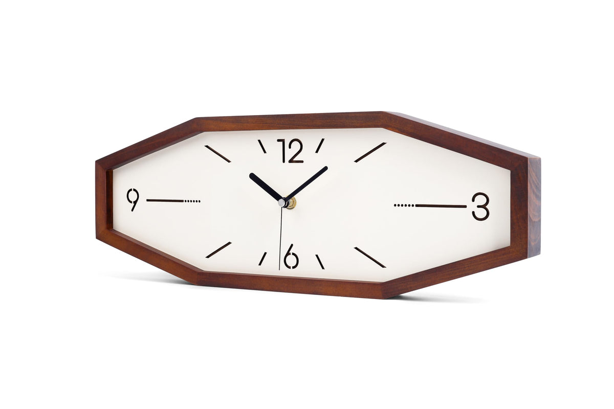 DaguyS Wooden Retro Wall Clocks, 18 Inches Square Clocks Rectangular Wall Clock Battery Operated Silent Non-Ticking, for Kitchen Living Room Office Home Desk Bedroom (Brown)