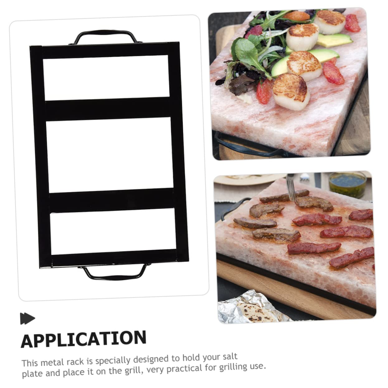 CAXUSD Salt Plate Tray Holder Rust-Free Salt Block Cooking Accessories Grilling Block Holder