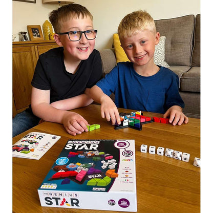 The Happy Puzzle Company The Genius Star Game - 165,000+ Puzzle Challenges for a Fun Family Board Game Night - Logic Puzzles STEM Educational Learning Resources - Smart Games for Kids & Adults Ages 8+
