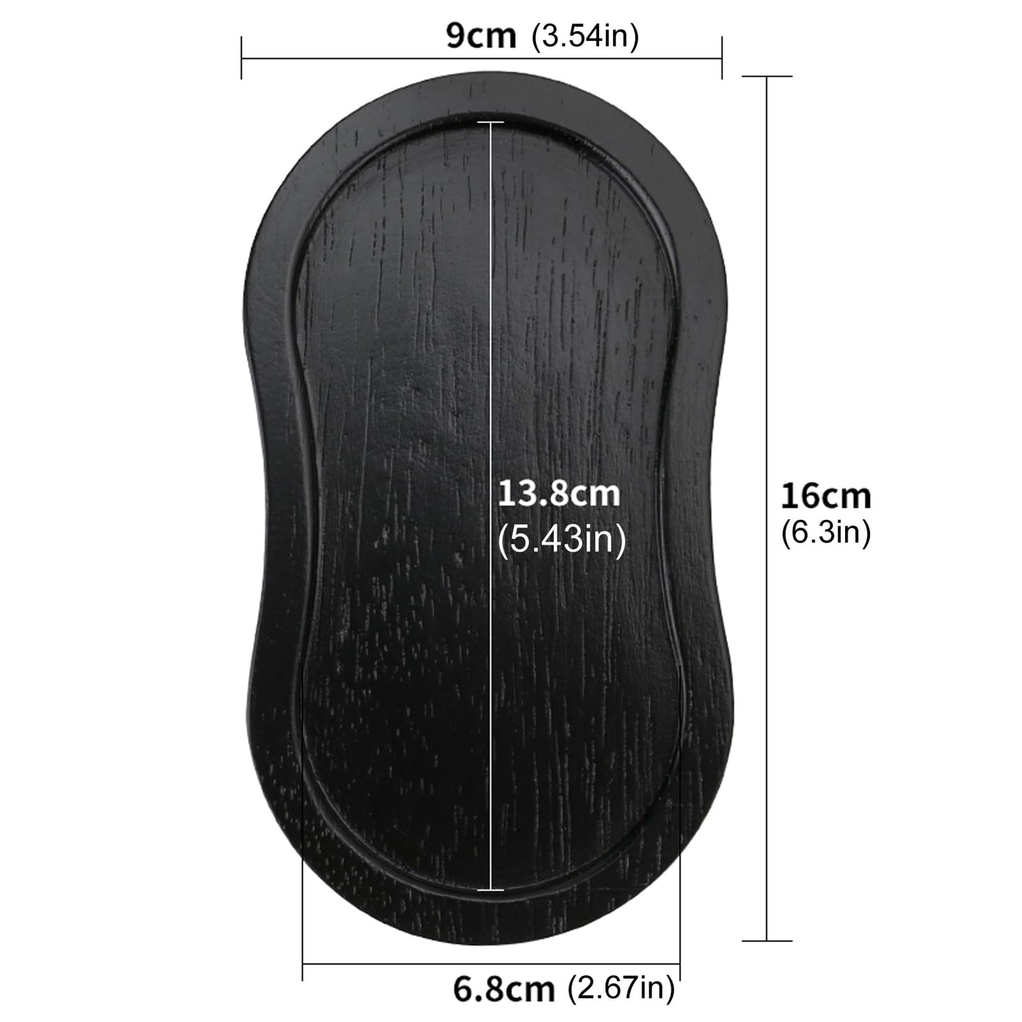 BINHAI Black Wooden Pepper Grinder Tray – Stylish Holder for Salt and Pepper Shakers – Countertop & Tabletop Protector for Kitchen & Dining (Mill Not Included)