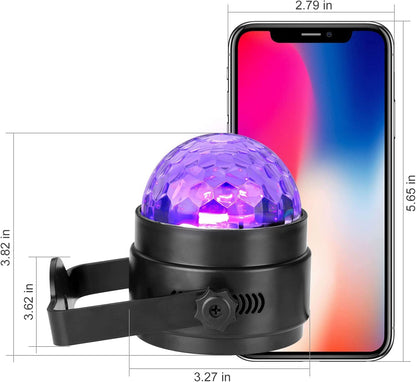 Litake UV Black Lights for Glow Party, 6W LED Disco Ball Strobe Lights for Dark Party Supplies, Sound Activated with Remote Control, Dj Light for Halloween Xmas Birthday Party Home Decorations, 1 Pack