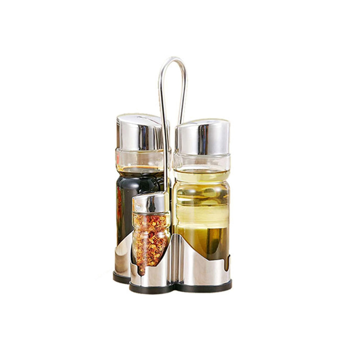 Seasoning Bottle Set, Multi purpose Oil Vinegar Salt Shakers with Stainless Steel, Suitable for Kitchen, Restaurant, Bar