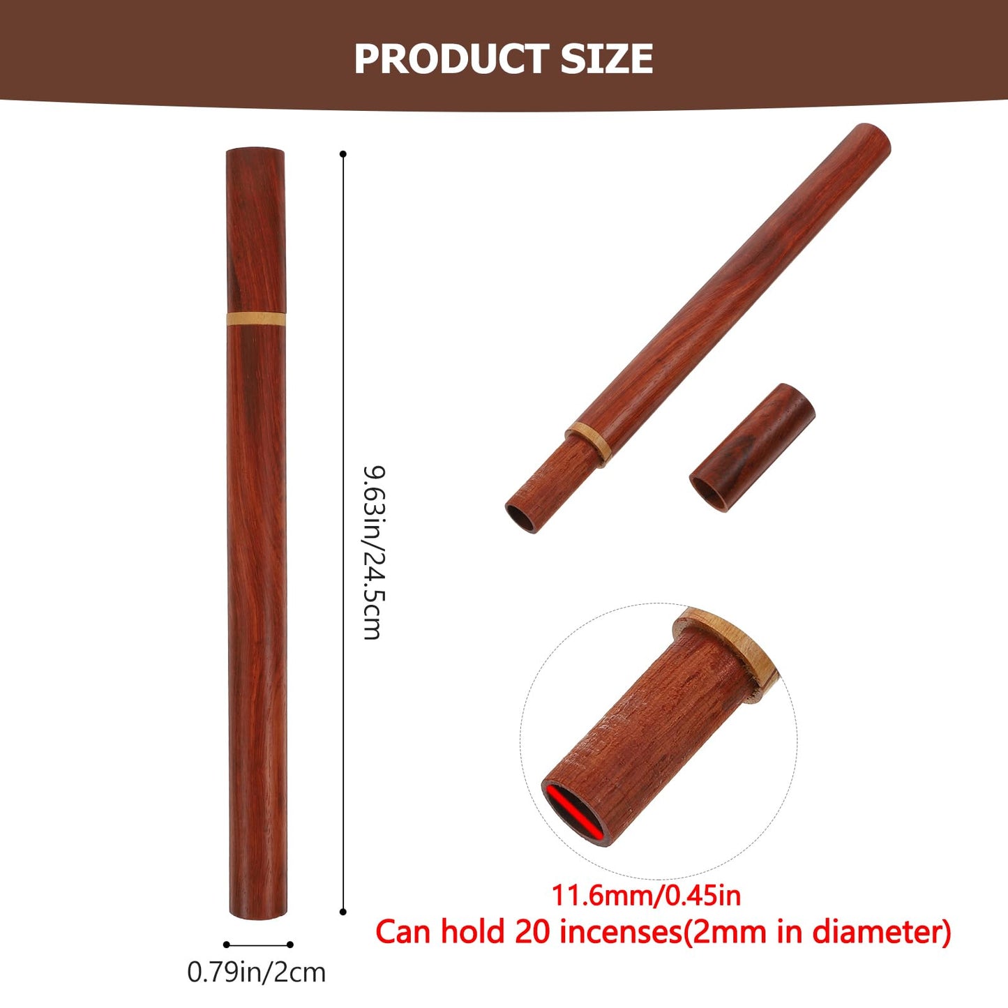 Healifty Incense Tube Holder Portable Creative Storage Container for Home Office Travel Lightweight Decorative Incense Stick Organizer with Smooth Surface 9.64X0.78X0.78 Inch