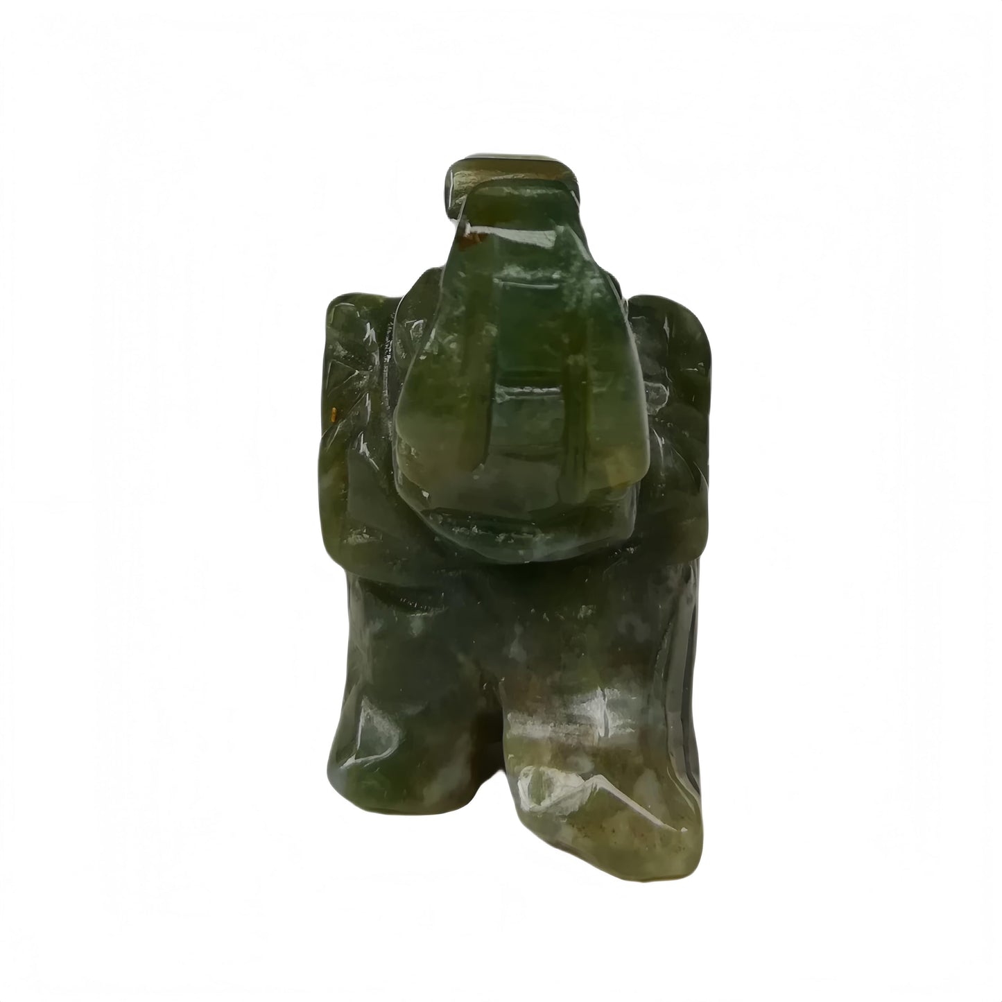 Afucats Natural India Agate1.5 Inches Elephant Indoor Decorative Stone,Pocket Crystals and Healing Stones Figurine Decor