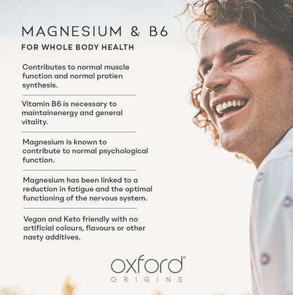 Advanced Magnesium Complex with Vitamin B6 | Made in The UK | Magnesium Supplements for Restless Leg Syndrome Relief, Leg Cramps & Sleep | Mag Citrate, Oxide & VIT B6 | 120 Capsules